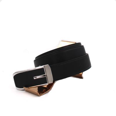 China Fashion.Casual GIOVANINI Automatic Buckle Belt Fasten Belts Wholesale For Men Steel Buckle OEM Custom Belt Factory Genuine Leather Black for sale