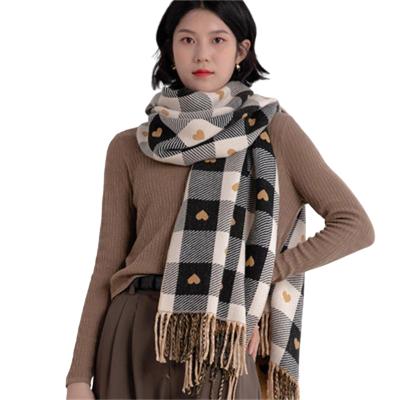 China Popular Square Size Luxury Acrylic Ladies Scarf 65x185cm Thick Shawl New for sale