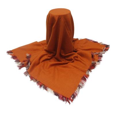 China Luxury Oblong Pure Size Solid Color Wool Autumn Winter Knit Shawl Scarf for sale