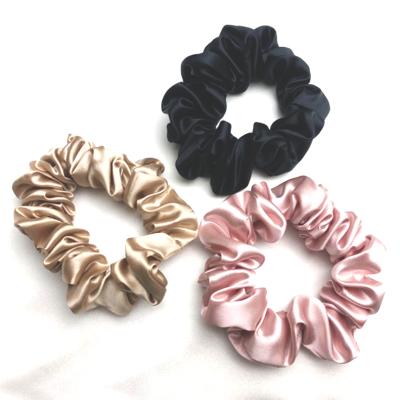 China Wholesale Custom Hair Scrunchies Solid Color Satin Hair Friendly for sale