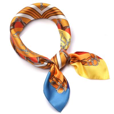 China 100% Silk Square Women's Scarf Middle And High Grade Gift Satin Scarf Custom Printed Silk Square Scarf for sale