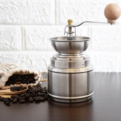 China Viable Portable Manual Coffee Grinder Machine with Adjustable Ceramic Burr Hand Stainless Steel Coffee Bean Pepper Mill Tool for sale