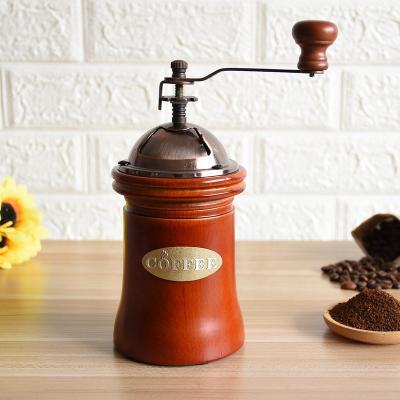 China Vintage Sustainable Style Wooden Hand Coffee Grinder Hand Crank Coffee Grinder With Adjustable Speed ​​Setting for sale