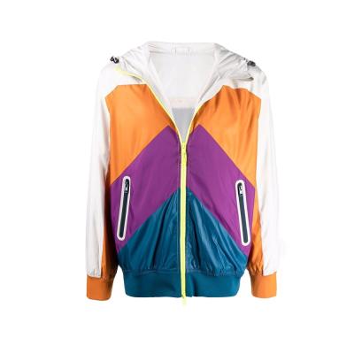 China Breathable Windbreaker Jackets 2021 Custom Color Block Anorak Jackets for sale