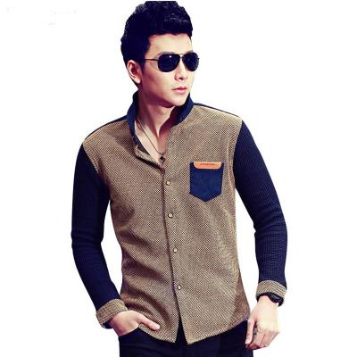 China Custom wholesale silm pocket fashion shirt men's long sleeve anti-pilling fit shirt canvas shirt for men for sale