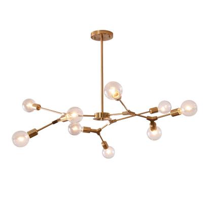 China Minimalist Woholitable Post modern minimalist light luxury chandelier, metal hanging lighting decorative lamp 9 lights for sale