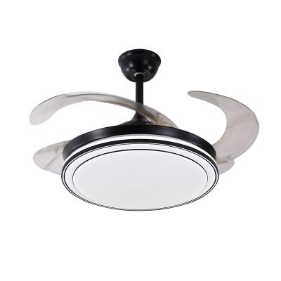 China Modern Smart Led Ceiling Fan New LED invisible fan lamp frequency conversion intelligent dimming simple modern household integrated fan chandelier for sale