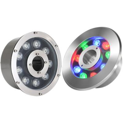 China Theme Park 9W 12W 18W IP68 Stainless steel multi RGB RGBW LED Underwater fountain light with dmx remote control for sale