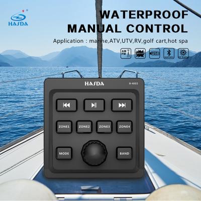 China Durable Marine Power Sports Controller with 4 Zones for Multi-Room Marine Audio Boat Player Audio Controller for sale