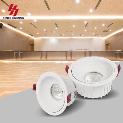 China Sense High Brightness Anti-glare Aluminum Desk 7w 12w 18w Led Down Light Down Light Recessed Round Commercial Led Spot Light for sale