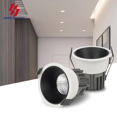 China SENS 7w side light acrylic hotel aluminum anti-glare 12w 18w down light modern spotlight recessed round commercial cob led spot light for sale