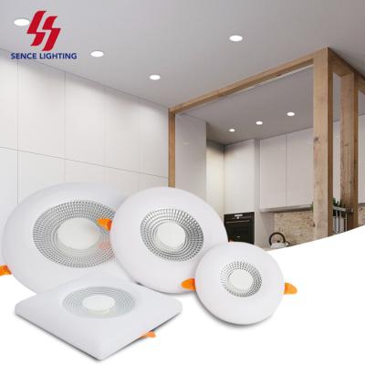 China Frameless Down Light Factory Price Indoor Home Office Round 6w 12w 24w 36w Two Light Recessed Ceiling Mounted RGB Frameless Led Panel Light for sale