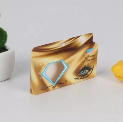 China Recycled Materials Custom False Eyelash Packaging , Eyelash Extension Packaging Gold Paper Box for sale