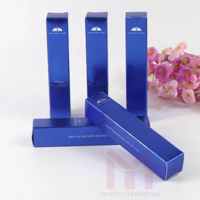 China Recycled Materials Luxury Royal Blue Small Paper Box For Cosmetic Mascara Packaging for sale