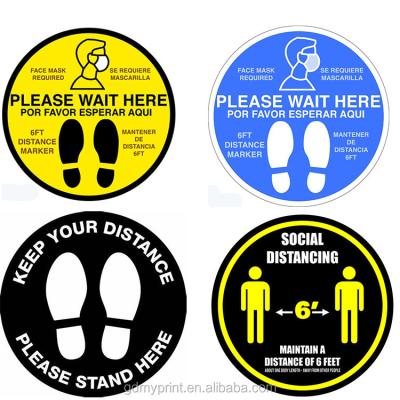 China High Quality Custom Existing Waterproof Social Distancing PVC Floor Stickers for sale