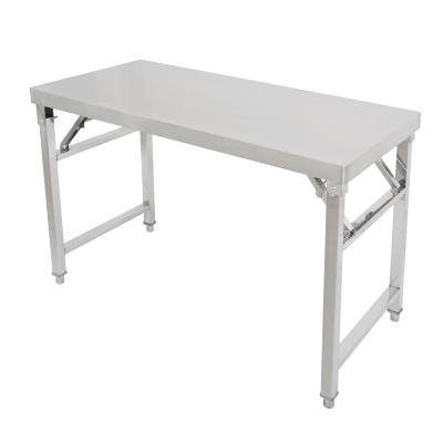 China Folding Table Prep and Work Table Stainless Steel Metalwork Bench Commercial Kitchen Table for sale