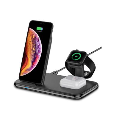 China 2022 Christmas Popular Goods 15w 4in1 Tabletop Desktop Wireless Charging Wireless Charger Cell Phone For Mobile Watch Earphone for sale