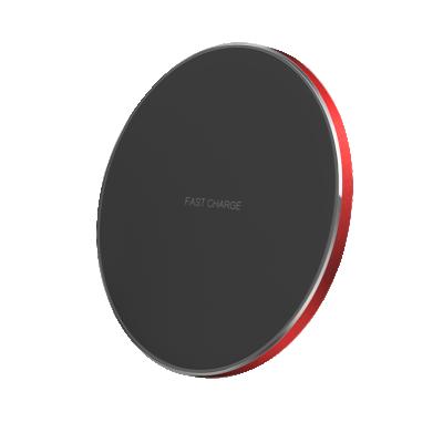 China Hot Aluminum Slim Round 5w 7.5w 10w Cell Phone Qi Wireless Charger For Apple Android Mobile for sale