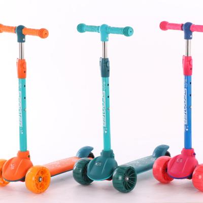 China 2021 New Height Adjustable 3 Foot PU LED Children Scooter 3 Wheel Kick Scooter Toy Adjustable Baby In 1for Kids for sale