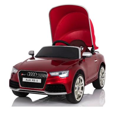 China Ride On Toy 12v Version Officially Audi RS Plus Kids Cars Umbrella Canopy EVA Wheel Leather Saddle Toy Car Ride On With Slow Start for sale