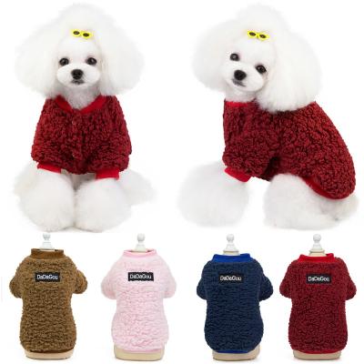 China Viable Warm Pet Clothes Cat Dog Warm Autumn Winter Jacket for Chihuahua Bulldogs Woolen Dogs Clothing Winter Small Thick Puppy Costume for sale