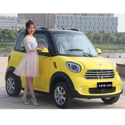 China New Cheap Leather Mini Electric Car 4 Wheel Mini Solar Electric Car for sale