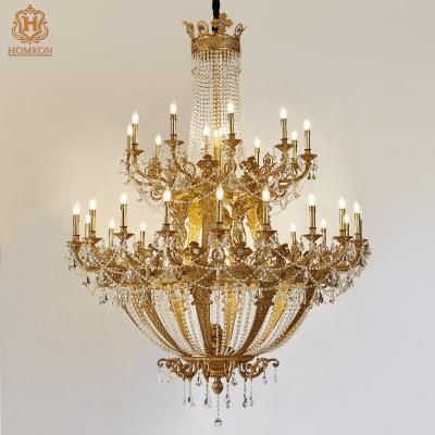 China French classic brass or copper handmade chandelier of lost-cire pendant lamp with French style of classic light for sale