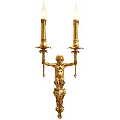 China French classic brass or copper lost-wax wall lamp handmade chandelier with French style of classic light for sale