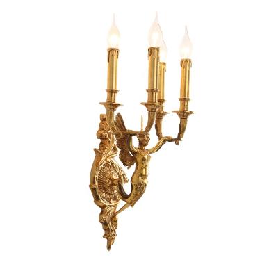 China Classic brass or copper lost-wax wall lamp handmade chandelier with French style of classic light for sale