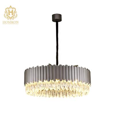 China Modern Pendant Black Chandelier Light Modern Living Room Crystal Lamp for sale