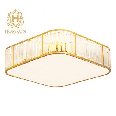 China Modern new style popular modern crystal lamp with deco square pendant light HKX512-L40 living room for sale