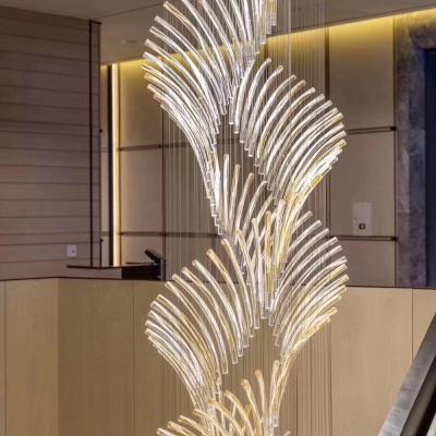 China Residential Wedding Project Custom Hotel Modern Chandeliers Customized Bespoke Crystal Glass Pendant For Lobby for sale