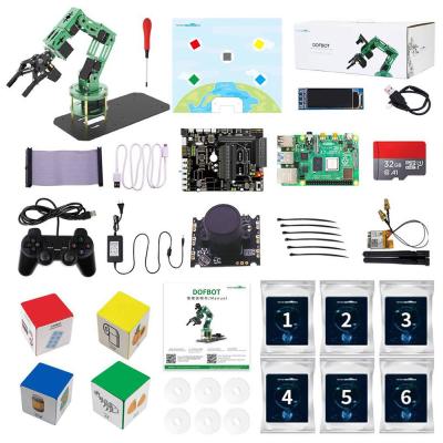 China Education DOFBOT AI Vision Robot Programming Robotic Arm with ROS Python Programming for Raspberry pi 4B 8GB/4GB Kids Toys for sale