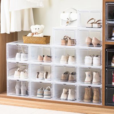 China 2022 Hot Sale Folding Reasonable Price Shoe Rack Storage With Clear XL Thickened Acrylic Transparent Plastic Shoe Box for sale