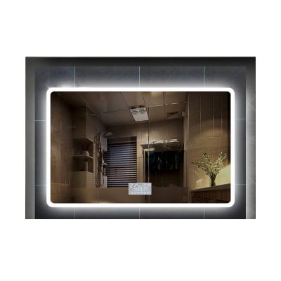 China High quality LED bathroom float glass mirror from china mirror factory can fix time/anti-fogger date for sale