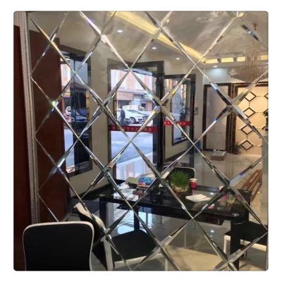 China Customized Traditional Design Different Size Diamond Shape Mirror Decorative Wall for sale