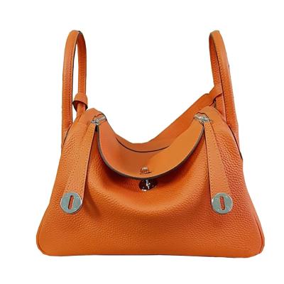 China Newspaper Used Fashion Large Capacity Woman Bag Candy Color Lady Style Lady Genuine Hard Leather Handbag for sale