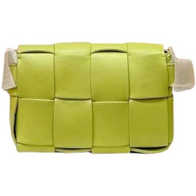 China 2021 New GENUINE Woven Waist Bag Women's Waist Small Leather Bag Fashionable Leather Chest Bag Square Bag for sale