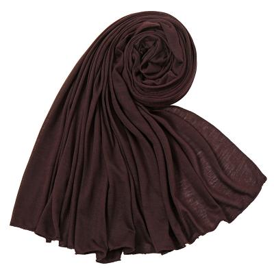 China New Classic Monochrome Women's Sweatcloth Scarf Long Autumn And Winter Warm Mercerized Cotton Scarf Shawl for sale