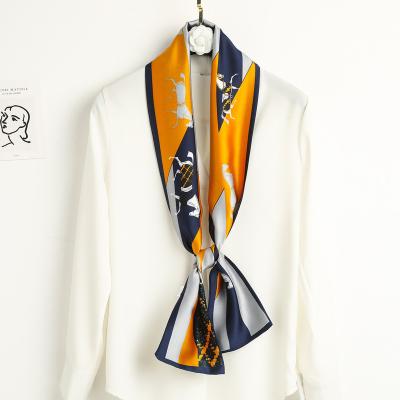 China The new spring and autumn strip creative women's classic fashion all Korean version of long thin narrow scarf silk scarf gift for sale