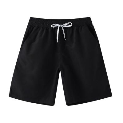 China Anti-Wrinkle Men's Quick Dry Beach Pants Five - Dot Trunks Black Plus Size Casual Shorts for sale