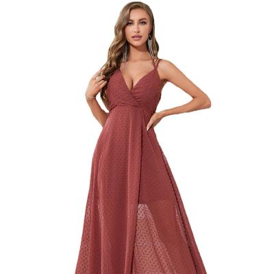 China 2023 Summer New Chiffon V-neck Party Evening Dress Anti-static Border Dress Mandatory Dress for sale