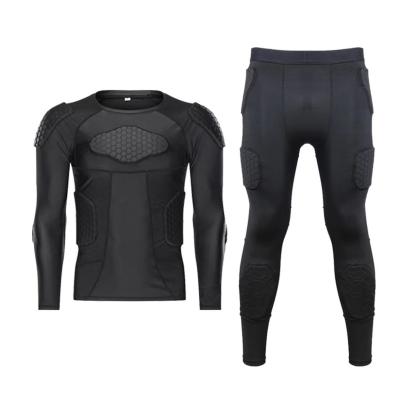 China Breathable Rugby Armor Shoulder Guard Waist Sports Goalkeeper Anti-Collision Protective Suit Set Training Tights for sale