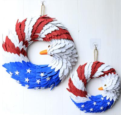 China 4th July Independence Day Flag Decoration Blue Star Christmas American Eagle Wreath DIY Party Decoration for sale