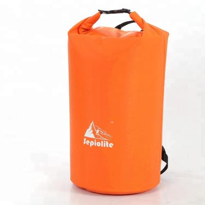 China 20L 30L Eco-friendly Custom Waterproof PVC Tarpaulin Backpack Dry Bag For Camping for sale