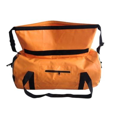 China 100% 60L 90L Waterproof Folding Sports Waterproof PVC Gym Outdoor Dry Duffel Bag for sale