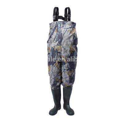 China 100% Waterproof Men and Women Camouflage Hunting Wear 70D Fishing Wader PVC Nylon Fishing Waders for sale