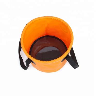 China Sustainable PVC Tarpaulin 20L 500D Fishing Water Container Collapsible Storage Bucket for sale