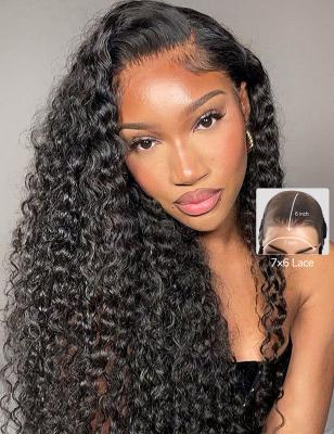 China Pre Cut Lace Front Human Hair Wigs 7x6 9x6 Glueless Wigs With Natural Hair Line for sale