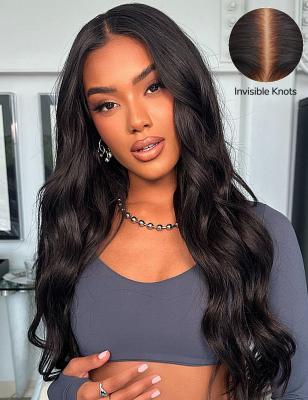 China 9x6 Invisible Knot Body Wave Human Hair Wig HD Lace Glueless Lace Front Wigs for sale